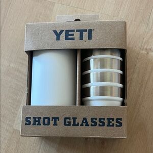 YETI White and Silver Shot Glass Set